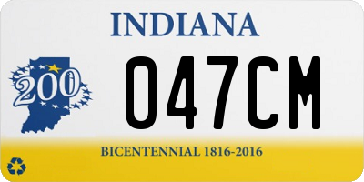 IN license plate 047CM