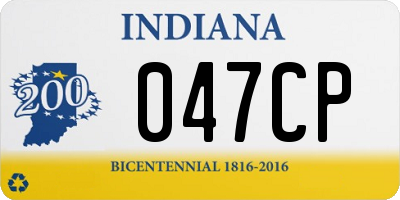 IN license plate 047CP