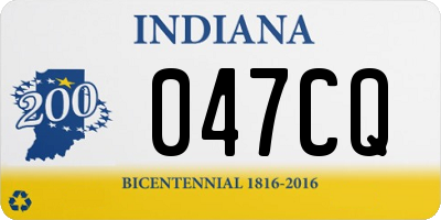 IN license plate 047CQ