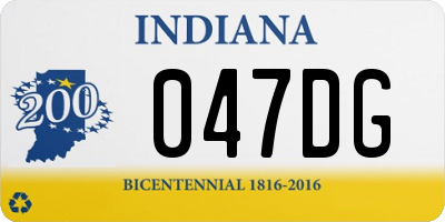 IN license plate 047DG