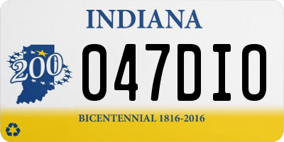 IN license plate 047DIO