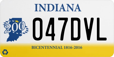 IN license plate 047DVL