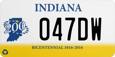 IN license plate 047DW