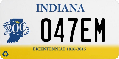 IN license plate 047EM