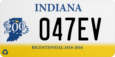 IN license plate 047EV