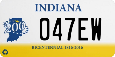 IN license plate 047EW