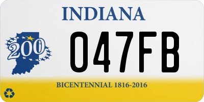 IN license plate 047FB