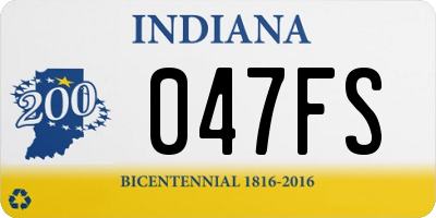 IN license plate 047FS