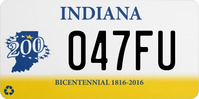 IN license plate 047FU