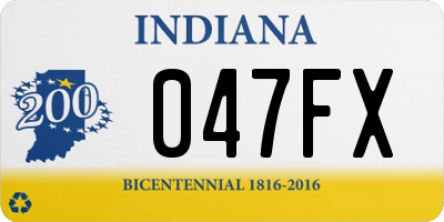 IN license plate 047FX