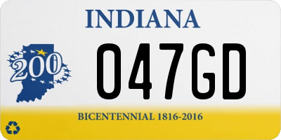 IN license plate 047GD