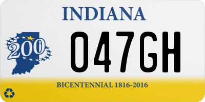 IN license plate 047GH