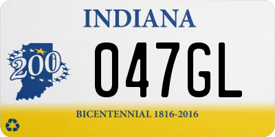IN license plate 047GL