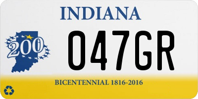 IN license plate 047GR