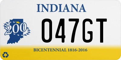 IN license plate 047GT