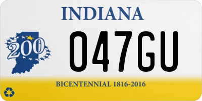 IN license plate 047GU