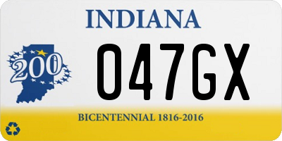 IN license plate 047GX