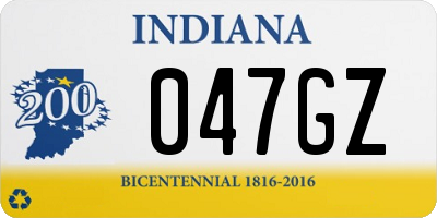 IN license plate 047GZ