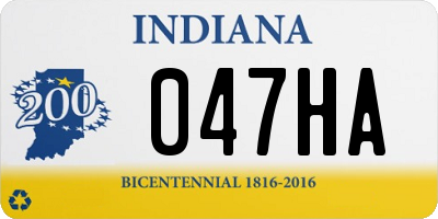 IN license plate 047HA