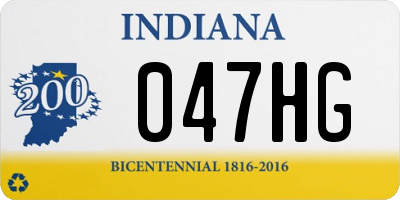 IN license plate 047HG