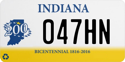 IN license plate 047HN