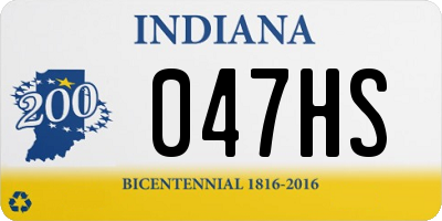 IN license plate 047HS