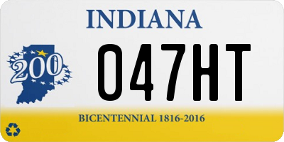 IN license plate 047HT