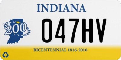 IN license plate 047HV