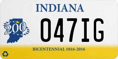 IN license plate 047IG