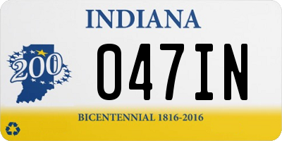 IN license plate 047IN