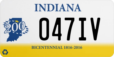 IN license plate 047IV