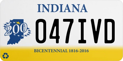 IN license plate 047IVD