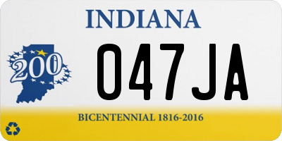 IN license plate 047JA