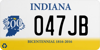 IN license plate 047JB