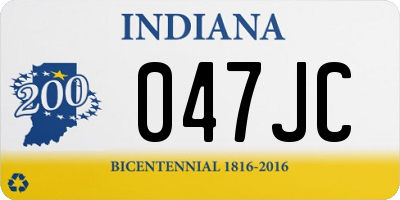 IN license plate 047JC