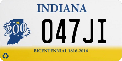 IN license plate 047JI