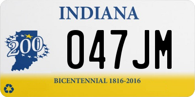 IN license plate 047JM