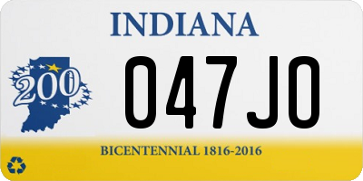 IN license plate 047JO