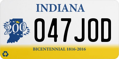 IN license plate 047JOD