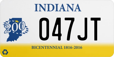 IN license plate 047JT