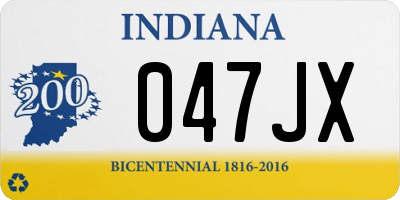 IN license plate 047JX