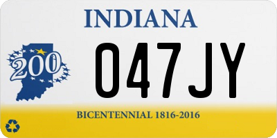 IN license plate 047JY