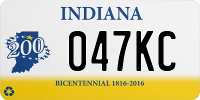 IN license plate 047KC