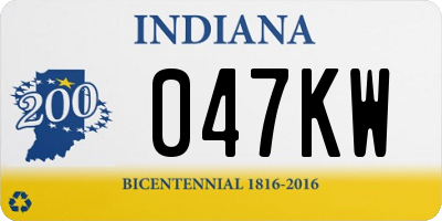 IN license plate 047KW