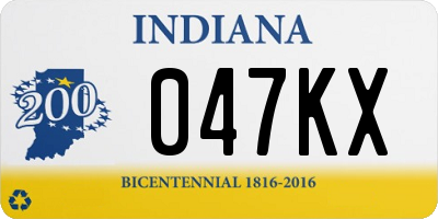 IN license plate 047KX