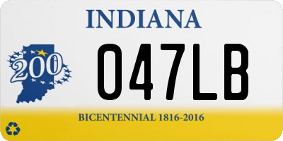 IN license plate 047LB