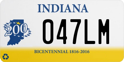 IN license plate 047LM