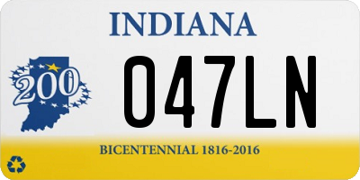 IN license plate 047LN