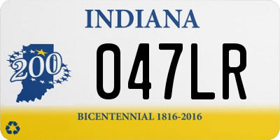 IN license plate 047LR