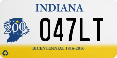 IN license plate 047LT